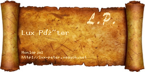 Lux Péter névjegykártya