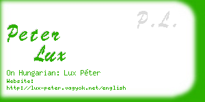 peter lux business card